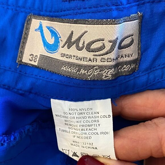 Mojo Sz 38” Blue Nylon Beach Swimming Surfing Board Shorts - Picture 5 of 5